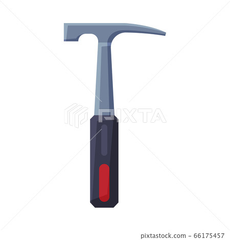 Geological Hammer Tool, Mining or Geology Industry Equipment Flat Style Vector Illustration on White Background 66175457