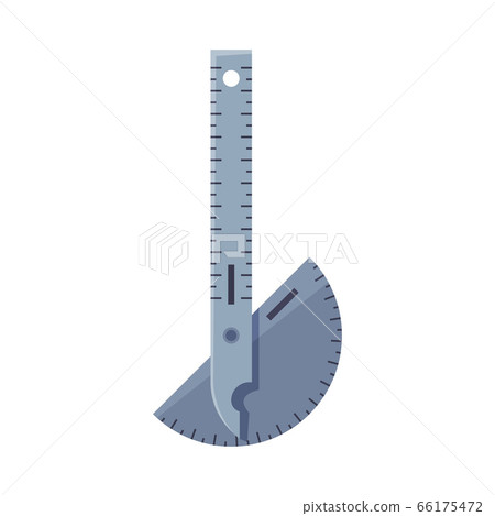 Protractor and Ruler Measurement Instrument Flat Style Vector Illustration on White Background Protractor and Ruler Measurement Instrument Flat Style Vector Illustration on White Background 66175472