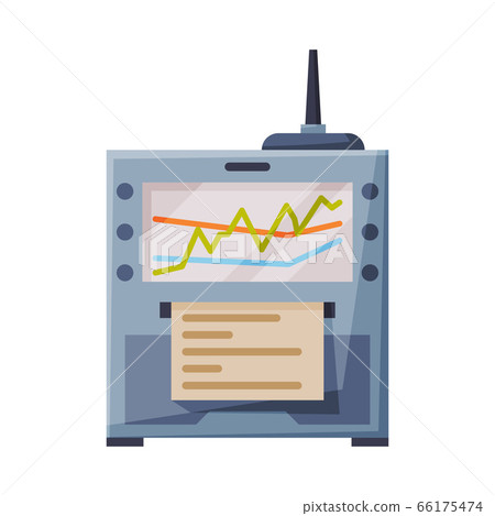 Seismograph or Seismometer, Geodetic Device, Seismic and Earthquake Activity Flat Style Vector Illustration on White Background 66175474