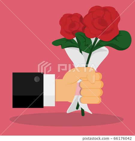 grab bouquet in hand vector 66176042
