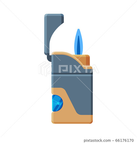 Steel Cigarette Lighter, Flammable Smoking Equipment Vector Illustration 66176170