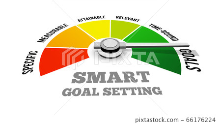 Smart goal setting. Vector illustration in the style of a speedometer. Smart goal setting. Vector illustration in the style of a speedometer. 66176224