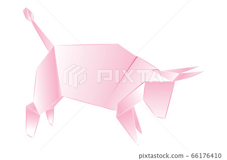 Pink origami bull Pink origami bull 66176410