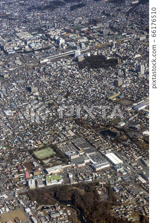 靜岡縣三島市秋田河公園附近的鳥瞰圖 66176510