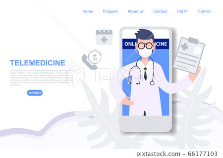 Telemedicine consulting doctor on mobile phone from anywhere.  66177103