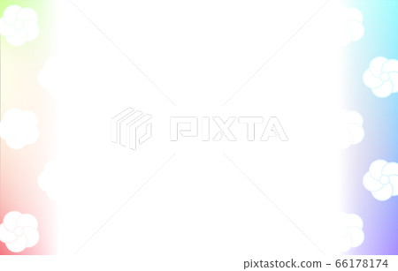 Background material: pale rainbow gradation and Japanese pattern 66178174