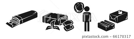 Gum icon set, simple style 66178317