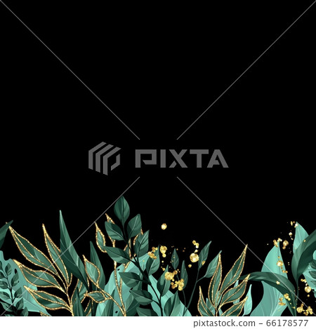Frame with green leaves Frame with green leaves 66178577