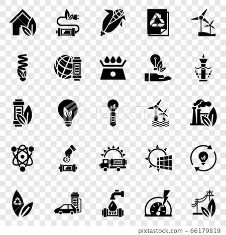 Energy saving icon set, simple style - Stock Illustration [66179819 ...