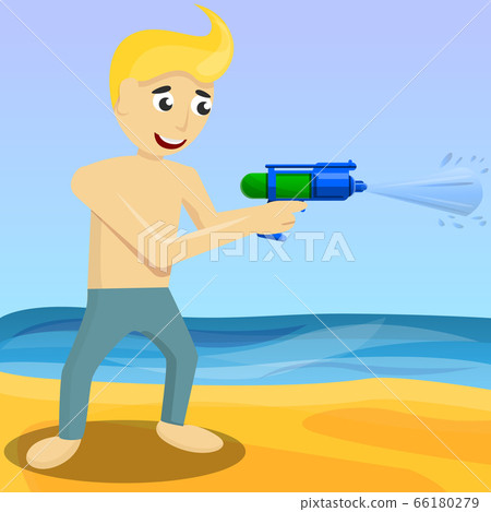 Squirt gun concept background, cartoon style Squirt gun concept background, cartoon style 66180279