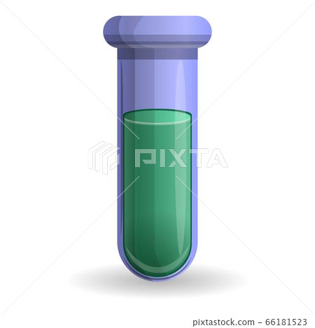 Green potion test tube icon, cartoon style Green potion test tube icon, cartoon style 66181523