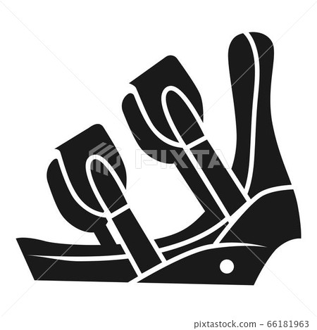 Ski shoe clasp icon, simple style 66181963
