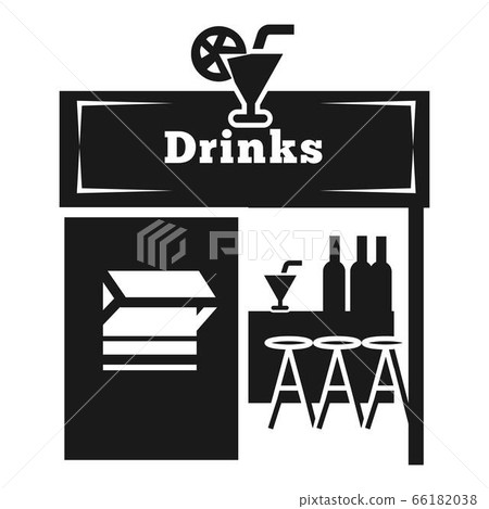 Drink street kiosk icon, simple style 66182038