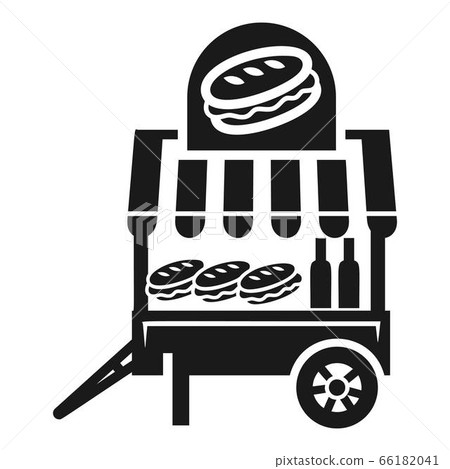 Cheese burger cart icon, simple style 66182041