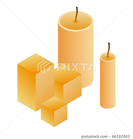 Wax candle icon, isometric style Wax candle icon, isometric style 66182083