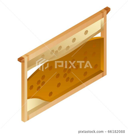 Honeycomb wood frame icon, isometric style Honeycomb wood frame icon, isometric style 66182088