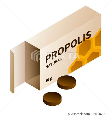 Propolis pill icon, isometric style 66182090