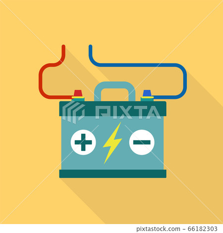 Car battery icon, flat style 66182303