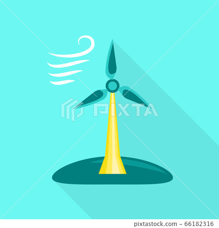 Wind turbine icon, flat style - Stock Illustration [66182316] - PIXTA