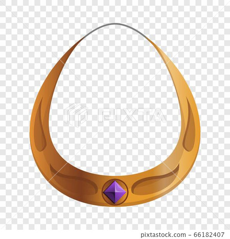 Gold gem stone necklace icon, cartoon style Gold gem stone necklace icon, cartoon style 66182407