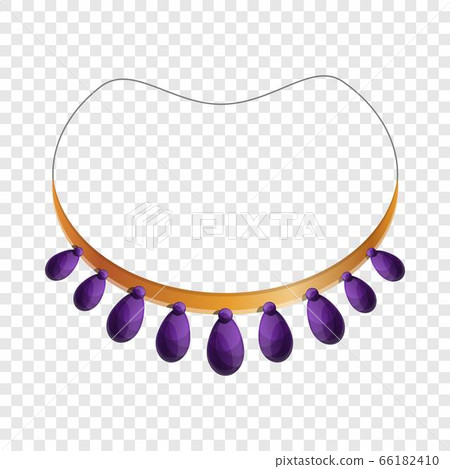 Purple necklace icon, cartoon style 66182410