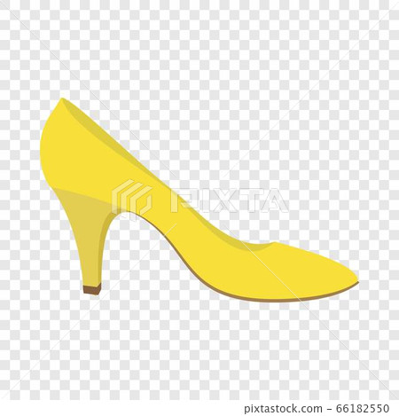 Yellow woman shoe icon, flat style 66182550