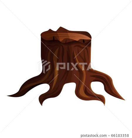 Old forest tree stump icon, cartoon style Old forest tree stump icon, cartoon style 66183358