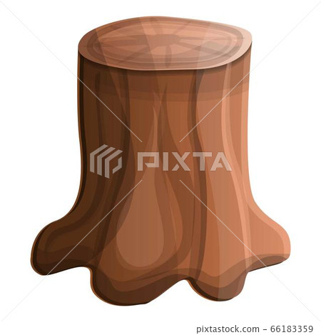Old tree stub icon, cartoon style Old tree stub icon, cartoon style 66183359