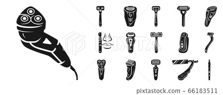 Shaver icon set, simple style Shaver icon set, simple style 66183511