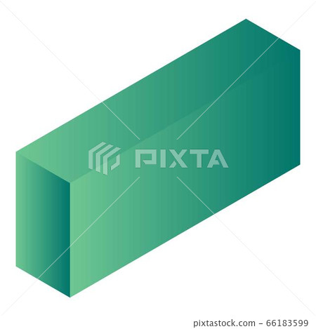 Green carton package icon, isometric style 66183599