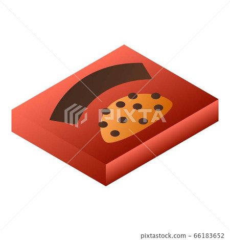 Red chocolate box icon, isometric style 66183652