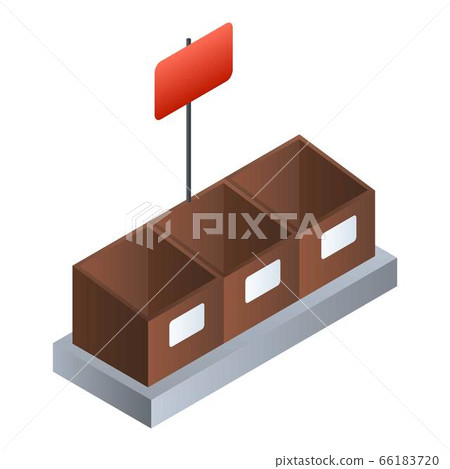 Supermarket vegetable box icon, isometric style 66183720