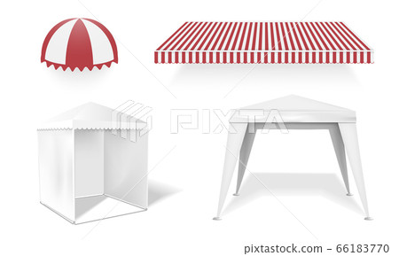 Canopy icon set, realistic style 66183770