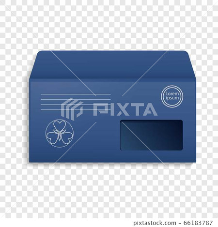 Blue envelope icon, realistic style 66183787