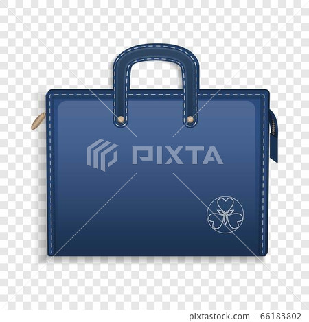 Blue leather case icon, realistic style 66183802