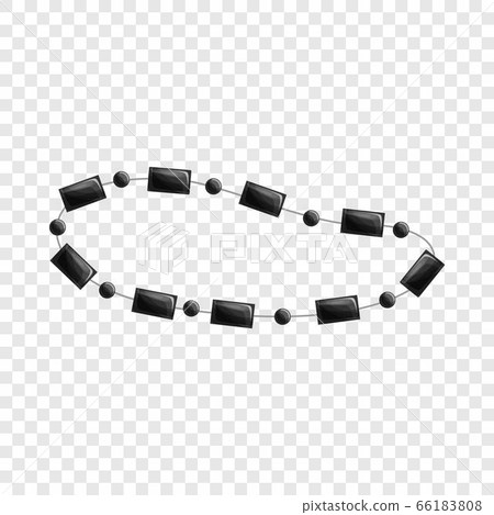 Black necklace icon, cartoon style 66183808
