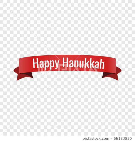 Happy hanukkah red banner icon, flat style Happy hanukkah red banner icon, flat style 66183830