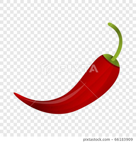 Red chilli pepper icon, cartoon style 66183909