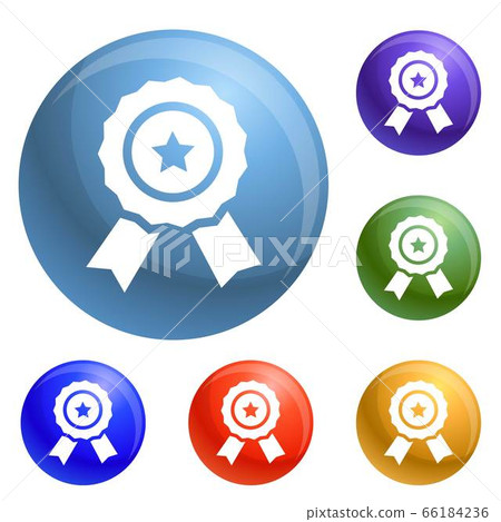 Star emblem icons set vector - Stock Illustration [66184236] - PIXTA