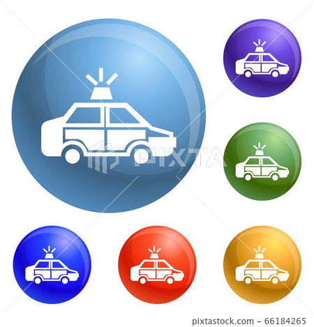 Police car icons set vector 66184265