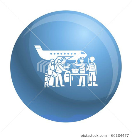 Migrant people on plane icon, simple style 66184477