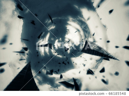 Debris sucked into an eerie cloud vortex 66185548