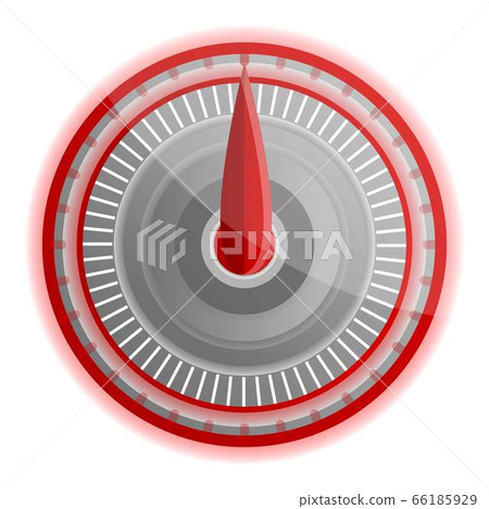 Red led speedometer icon, cartoon style 66185929