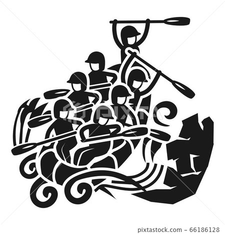 Raft descent icon, simple style 66186128