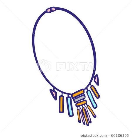 Traditional necklace icon, hand drawn style 66186395
