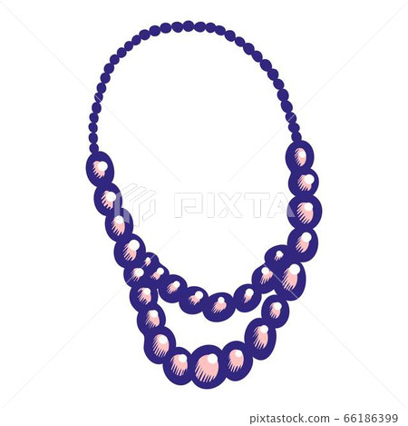 Pearl necklace icon, hand drawn style - Stock Illustration [66186399 ...