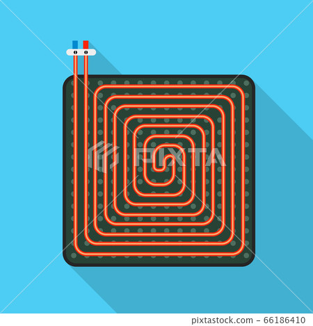 Floor heater scheme icon, flat style Floor heater scheme icon, flat style 66186410