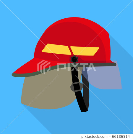 Fire fighter helmet icon, flat style Fire fighter helmet icon, flat style 66186514