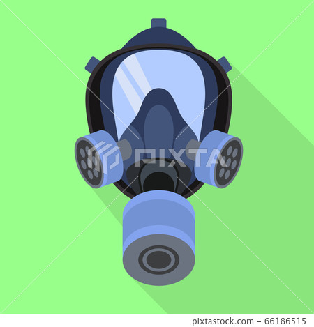 Gas mask icon, flat style Gas mask icon, flat style 66186515