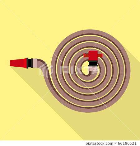 Fire hose icon, flat style 66186521